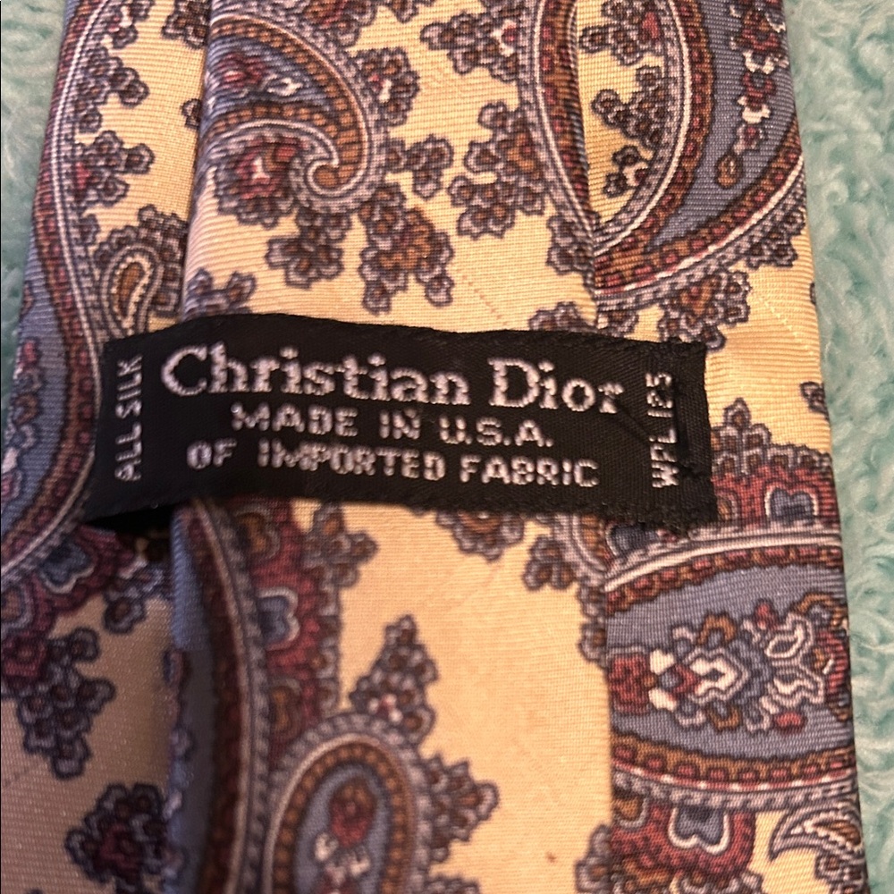 Dior Paisley Silk Tie - Brown and Cream - Picture 4 of 5